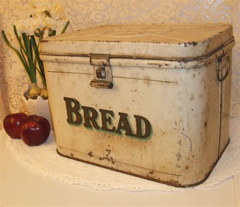 vintage metal hanging bread box|old fashioned metal bread box.